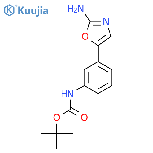 tert-butyl N-3-(2-amino-1,3-oxazol-5-yl)phenylcarbamate structure