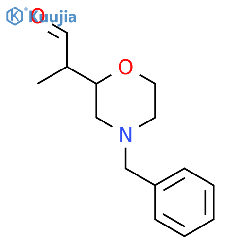 2-(4-benzylmorpholin-2-yl)propanal structure