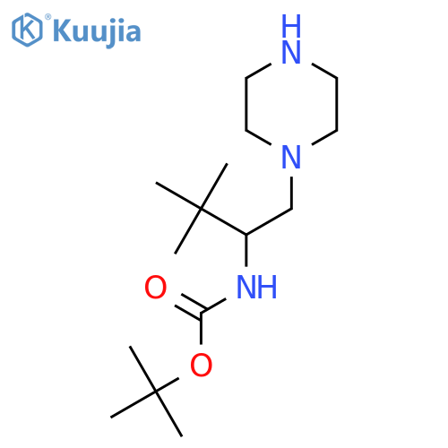 tert-butyl N-3,3-dimethyl-1-(piperazin-1-yl)butan-2-ylcarbamate structure