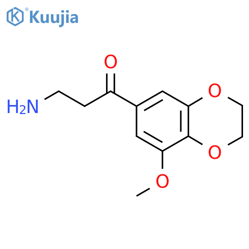 3-amino-1-(8-methoxy-2,3-dihydro-1,4-benzodioxin-6-yl)propan-1-one structure