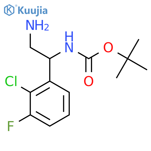 tert-butyl N-2-amino-1-(2-chloro-3-fluorophenyl)ethylcarbamate structure