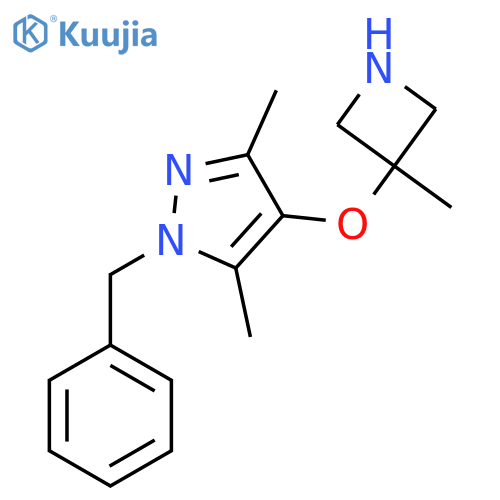 1-benzyl-3,5-dimethyl-4-(3-methylazetidin-3-yl)oxy-1H-pyrazole structure