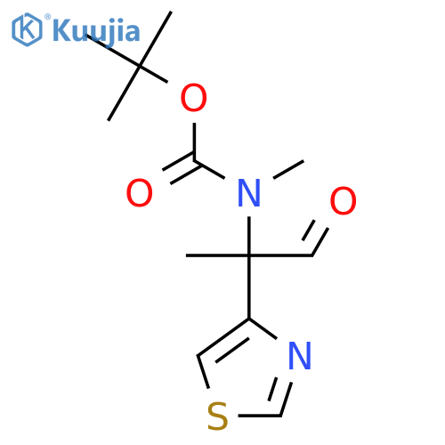 tert-butyl N-methyl-N-1-oxo-2-(1,3-thiazol-4-yl)propan-2-ylcarbamate structure