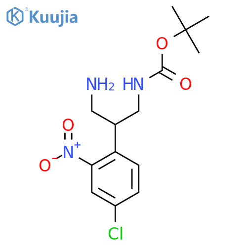 tert-butyl N-3-amino-2-(4-chloro-2-nitrophenyl)propylcarbamate structure