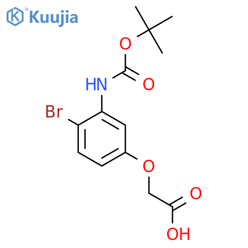 2-(4-bromo-3-{(tert-butoxy)carbonylamino}phenoxy)acetic acid structure