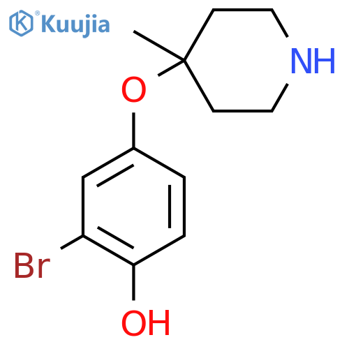 2-bromo-4-(4-methylpiperidin-4-yl)oxyphenol structure