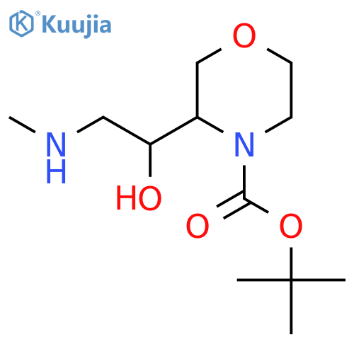 tert-butyl 3-1-hydroxy-2-(methylamino)ethylmorpholine-4-carboxylate structure
