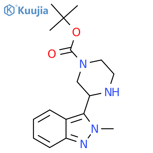 tert-butyl 3-(2-methyl-2H-indazol-3-yl)piperazine-1-carboxylate structure
