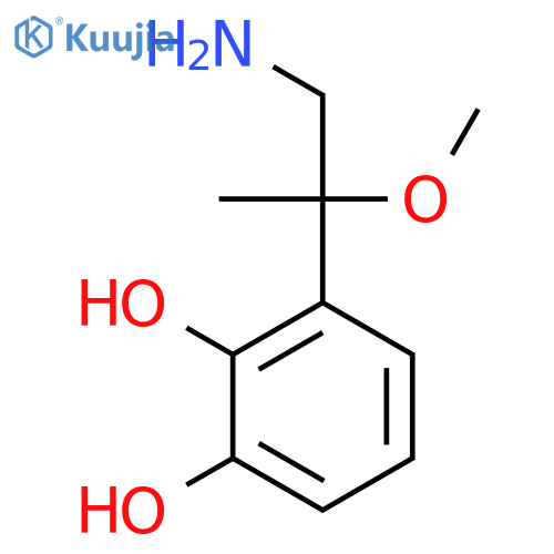 3-(1-amino-2-methoxypropan-2-yl)benzene-1,2-diol structure