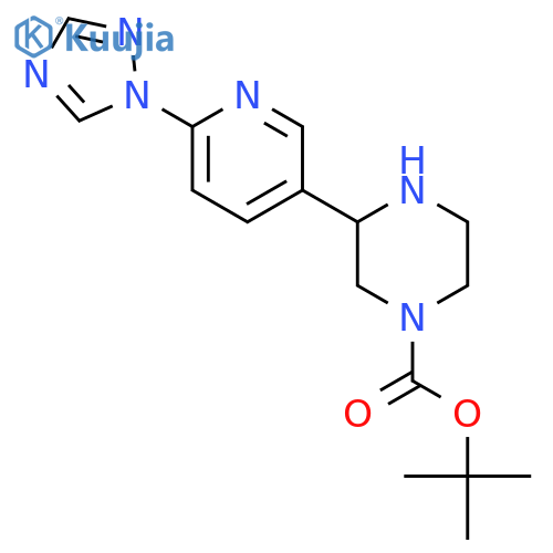 tert-butyl 3-6-(1H-1,2,4-triazol-1-yl)pyridin-3-ylpiperazine-1-carboxylate structure