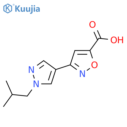 3-1-(2-methylpropyl)-1H-pyrazol-4-yl-1,2-oxazole-5-carboxylic acid structure