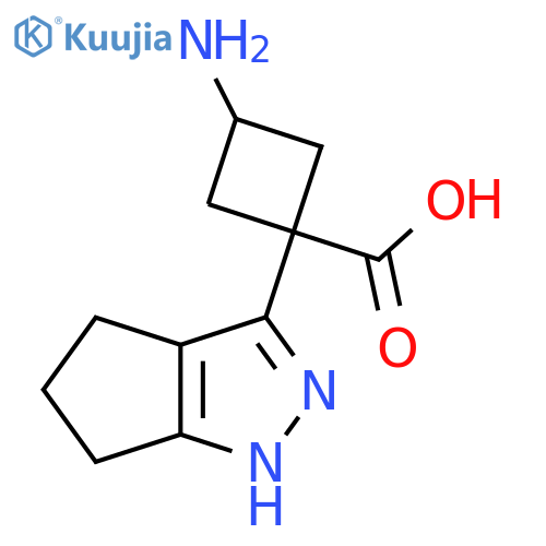 3-amino-1-{1H,4H,5H,6H-cyclopentacpyrazol-3-yl}cyclobutane-1-carboxylic acid structure
