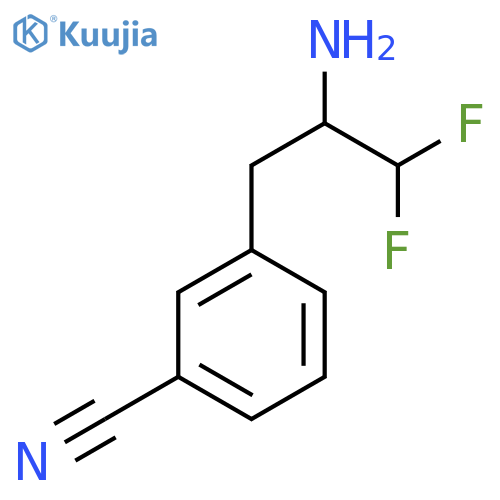 3-(2-amino-3,3-difluoropropyl)benzonitrile structure