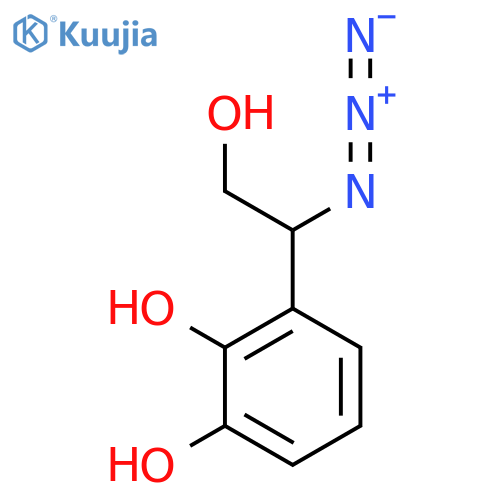 3-(1-azido-2-hydroxyethyl)benzene-1,2-diol structure