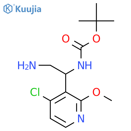 tert-butyl N-2-amino-1-(4-chloro-2-methoxypyridin-3-yl)ethylcarbamate structure
