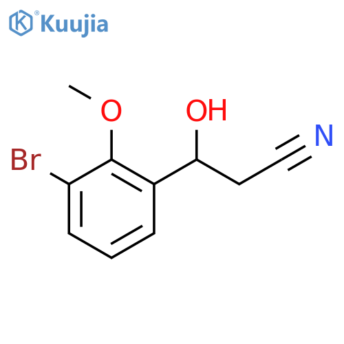 3-(3-bromo-2-methoxyphenyl)-3-hydroxypropanenitrile structure