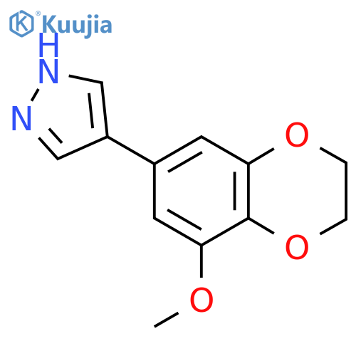 4-(8-methoxy-2,3-dihydro-1,4-benzodioxin-6-yl)-1H-pyrazole structure