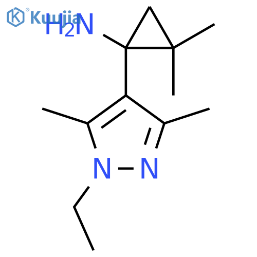 1-(1-ethyl-3,5-dimethyl-1H-pyrazol-4-yl)-2,2-dimethylcyclopropan-1-amine structure