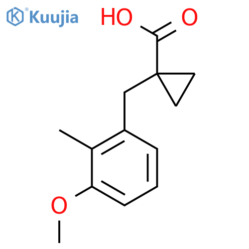1-(3-methoxy-2-methylphenyl)methylcyclopropane-1-carboxylic acid structure