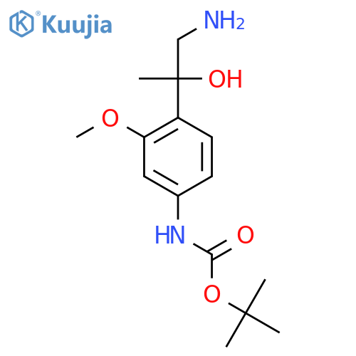 tert-butyl N-4-(1-amino-2-hydroxypropan-2-yl)-3-methoxyphenylcarbamate structure