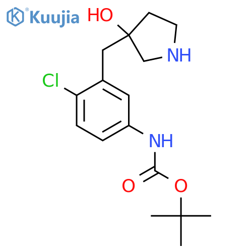 tert-butyl N-{4-chloro-3-(3-hydroxypyrrolidin-3-yl)methylphenyl}carbamate structure