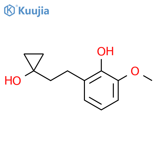 2-2-(1-hydroxycyclopropyl)ethyl-6-methoxyphenol structure