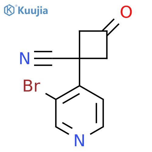 1-(3-bromopyridin-4-yl)-3-oxocyclobutane-1-carbonitrile structure