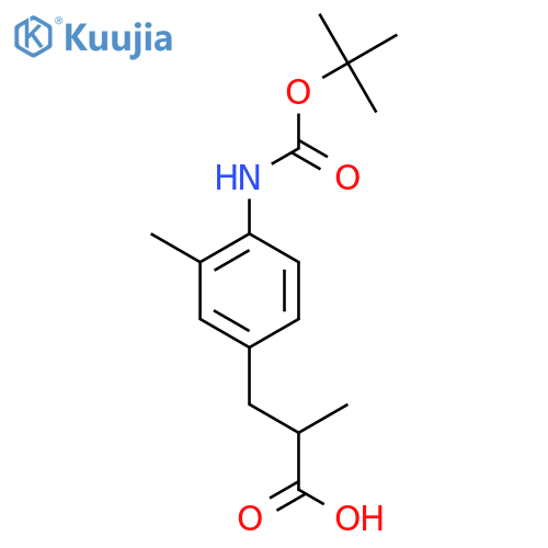 3-(4-{(tert-butoxy)carbonylamino}-3-methylphenyl)-2-methylpropanoic acid structure