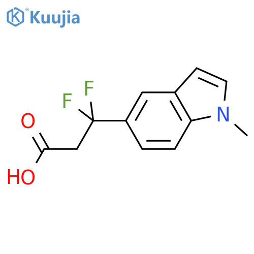 3,3-difluoro-3-(1-methyl-1H-indol-5-yl)propanoic acid structure