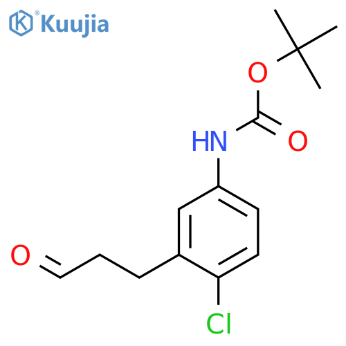 tert-butyl N-4-chloro-3-(3-oxopropyl)phenylcarbamate structure
