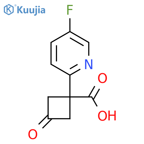 1-(5-fluoropyridin-2-yl)-3-oxocyclobutane-1-carboxylic acid structure