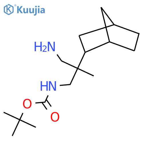 tert-butyl N-(3-amino-2-{bicyclo2.2.1heptan-2-yl}-2-methylpropyl)carbamate structure