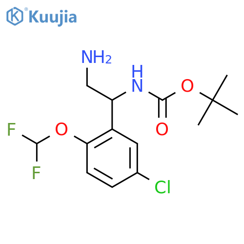 tert-butyl N-{2-amino-1-5-chloro-2-(difluoromethoxy)phenylethyl}carbamate structure