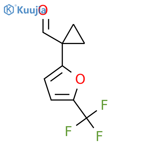1-5-(trifluoromethyl)furan-2-ylcyclopropane-1-carbaldehyde structure