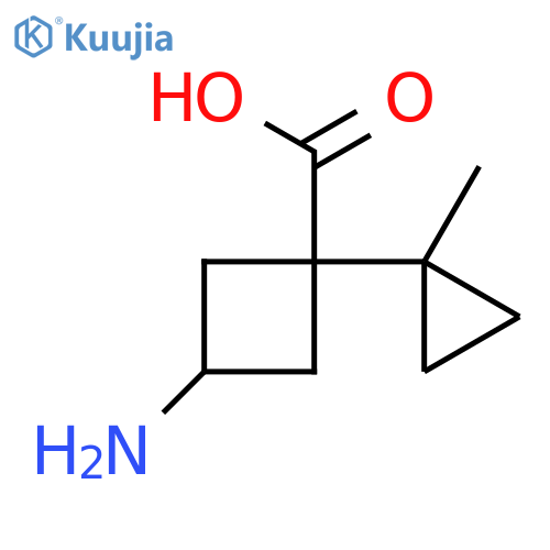 3-amino-1-(1-methylcyclopropyl)cyclobutane-1-carboxylic acid structure