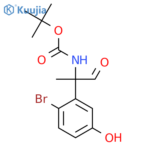 tert-butyl N-2-(2-bromo-5-hydroxyphenyl)-1-oxopropan-2-ylcarbamate structure