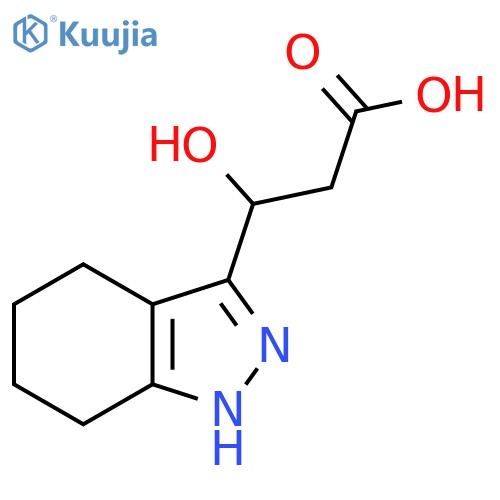 3-hydroxy-3-(4,5,6,7-tetrahydro-1H-indazol-3-yl)propanoic acid structure