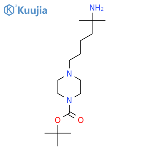 tert-butyl 4-(5-amino-5-methylhexyl)piperazine-1-carboxylate structure
