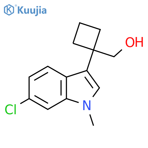 1-(6-chloro-1-methyl-1H-indol-3-yl)cyclobutylmethanol structure