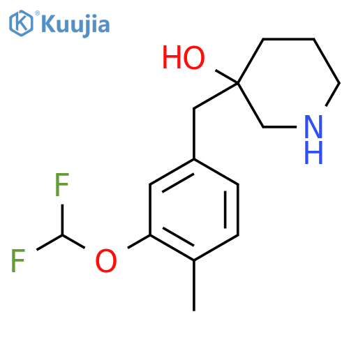 3-{3-(difluoromethoxy)-4-methylphenylmethyl}piperidin-3-ol structure