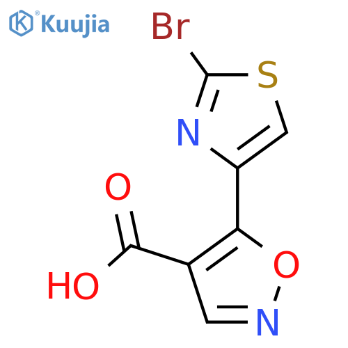 5-(2-bromo-1,3-thiazol-4-yl)-1,2-oxazole-4-carboxylic acid structure