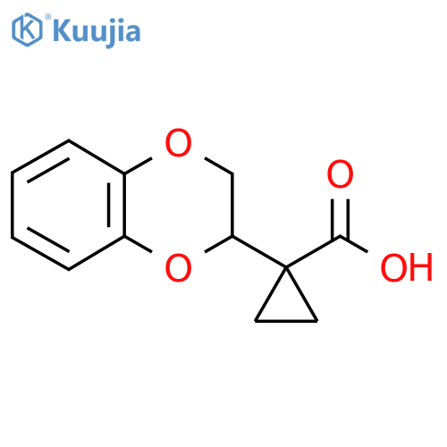 1-(2,3-dihydro-1,4-benzodioxin-2-yl)cyclopropane-1-carboxylic acid structure