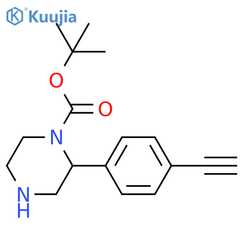 tert-butyl 2-(4-ethynylphenyl)piperazine-1-carboxylate structure