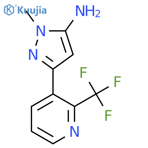 1-methyl-3-2-(trifluoromethyl)pyridin-3-yl-1H-pyrazol-5-amine structure
