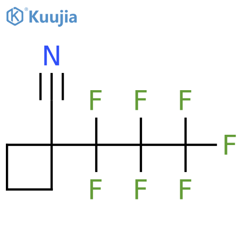 1-(heptafluoropropyl)cyclobutane-1-carbonitrile structure