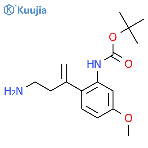 tert-butyl N-2-(4-aminobut-1-en-2-yl)-5-methoxyphenylcarbamate structure