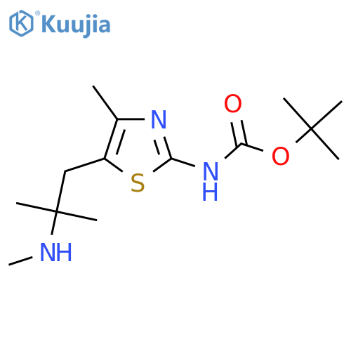 tert-butyl N-{4-methyl-5-2-methyl-2-(methylamino)propyl-1,3-thiazol-2-yl}carbamate structure