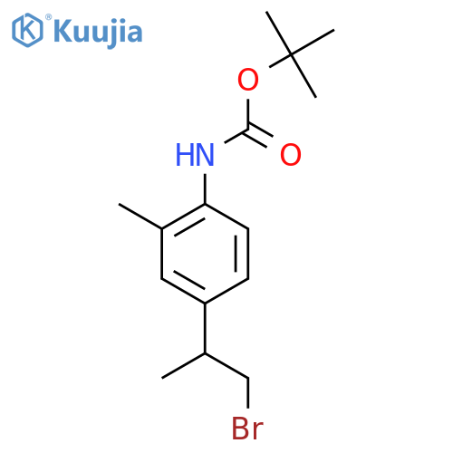 tert-butyl N-4-(1-bromopropan-2-yl)-2-methylphenylcarbamate structure