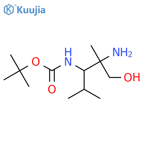 tert-butyl N-(2-amino-1-hydroxy-2,4-dimethylpentan-3-yl)carbamate structure