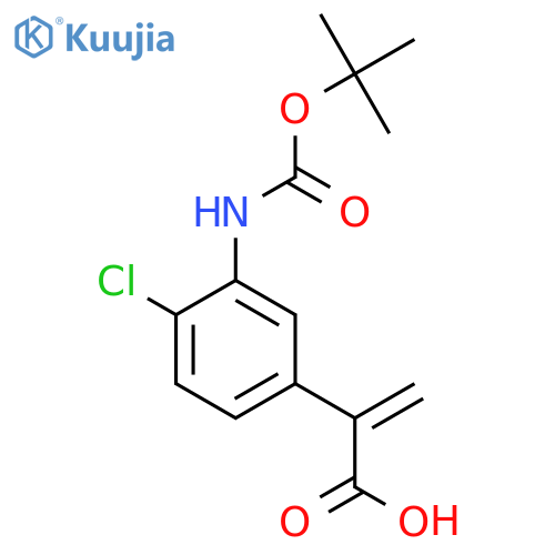 2-(3-{(tert-butoxy)carbonylamino}-4-chlorophenyl)prop-2-enoic acid structure